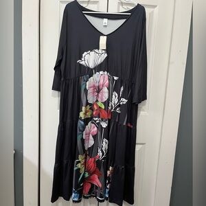 Pink Daisy NWT Zulily Black Floral Dress